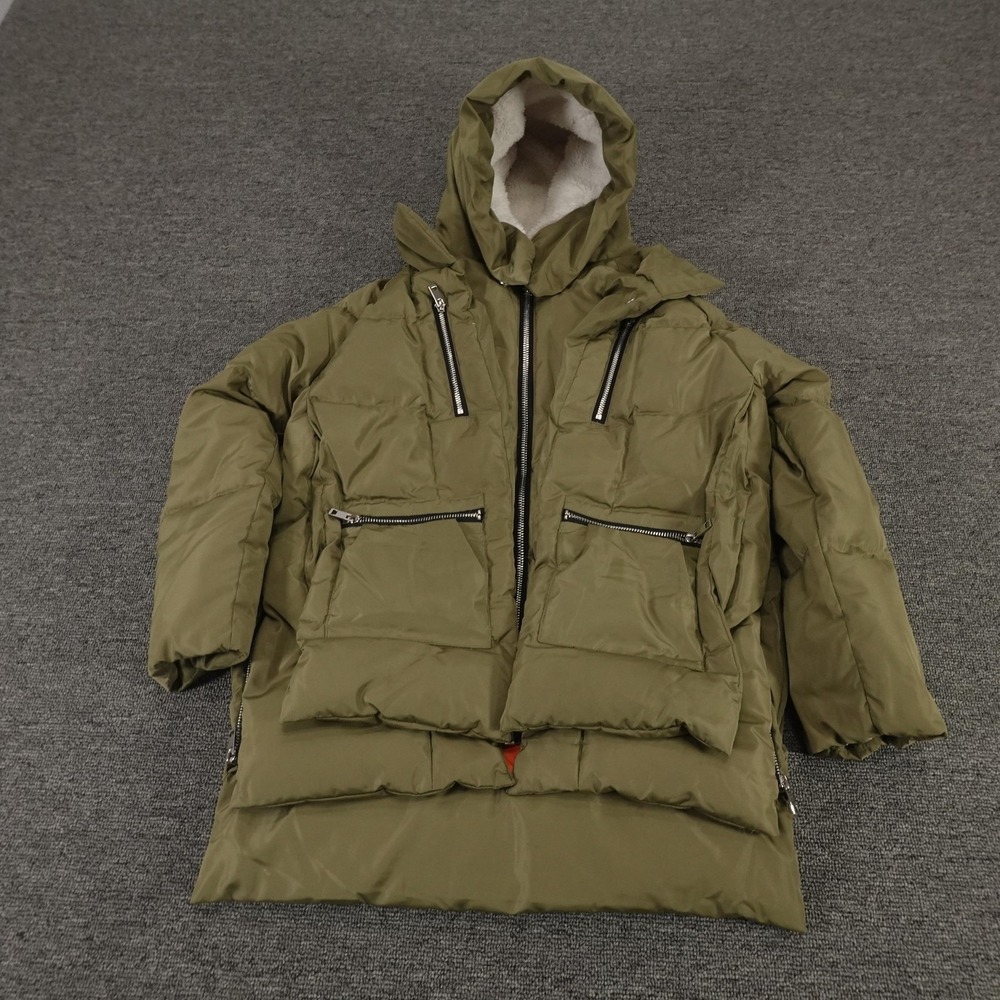 Orolay Jacket Kids 8-9Y Green Hooded Fleece Lined Puffer Parka Coat Winter